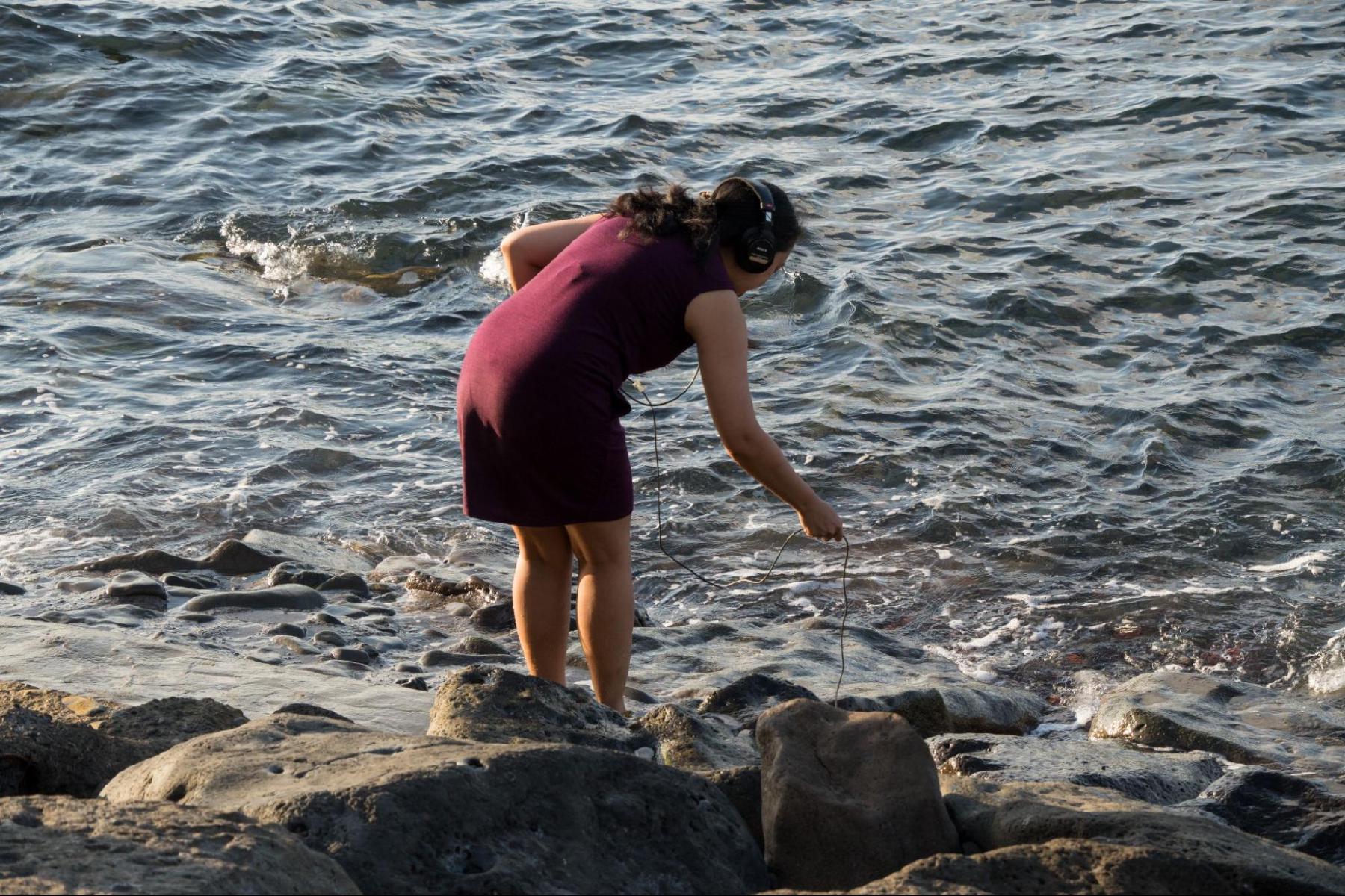 Testing hydrophones at water's edge
