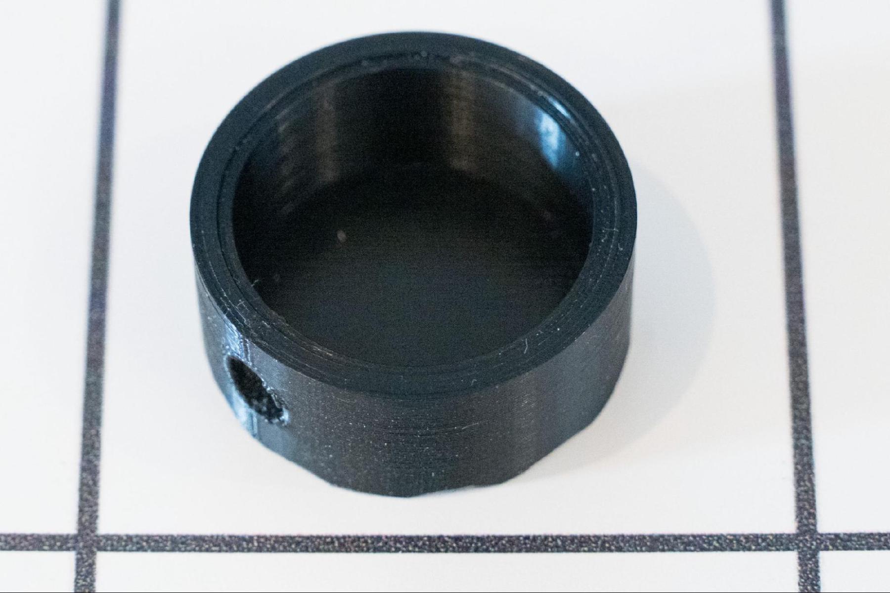 Cap being wrapped with copper tape