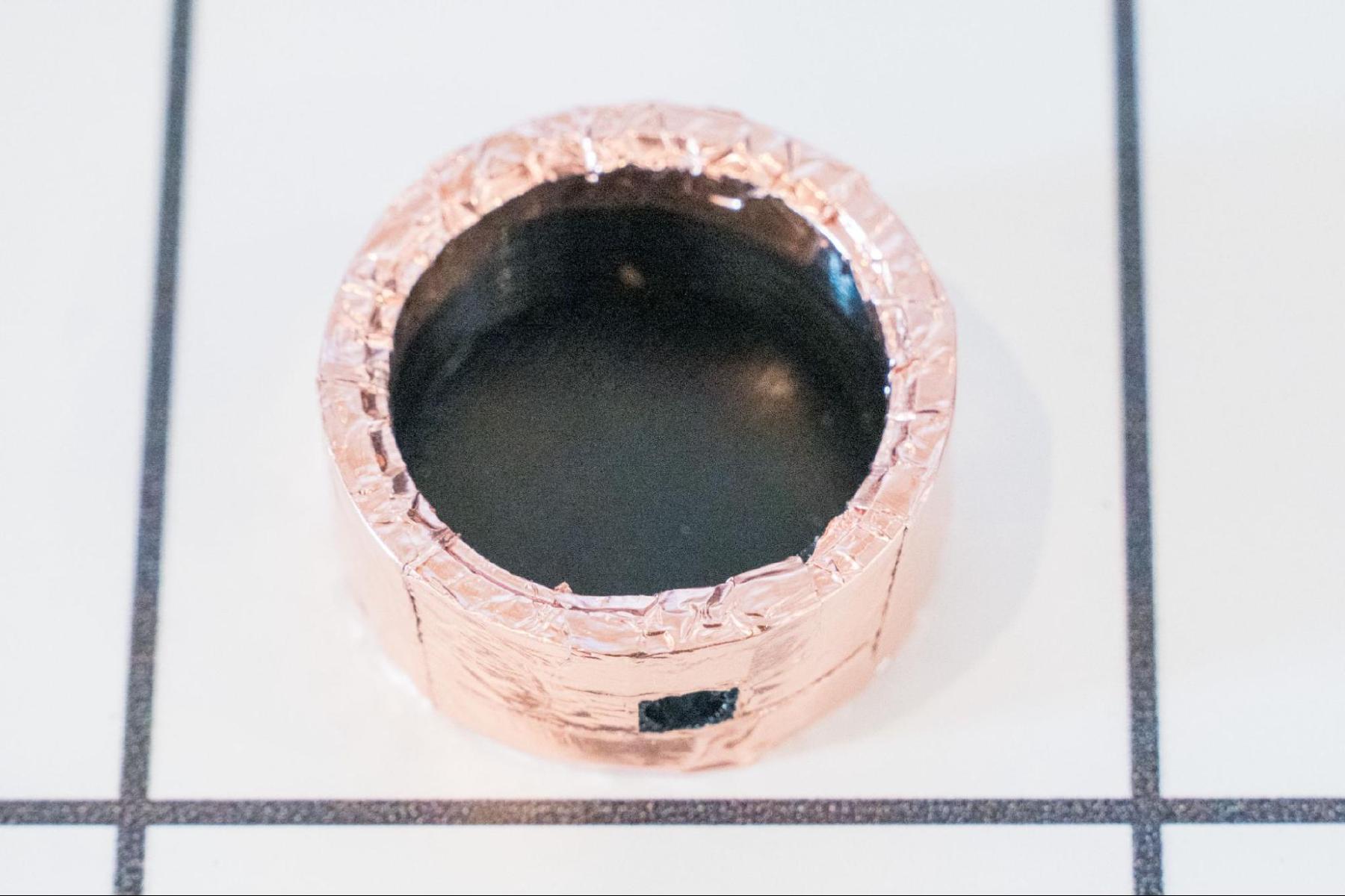 Completed copper tape wrapping