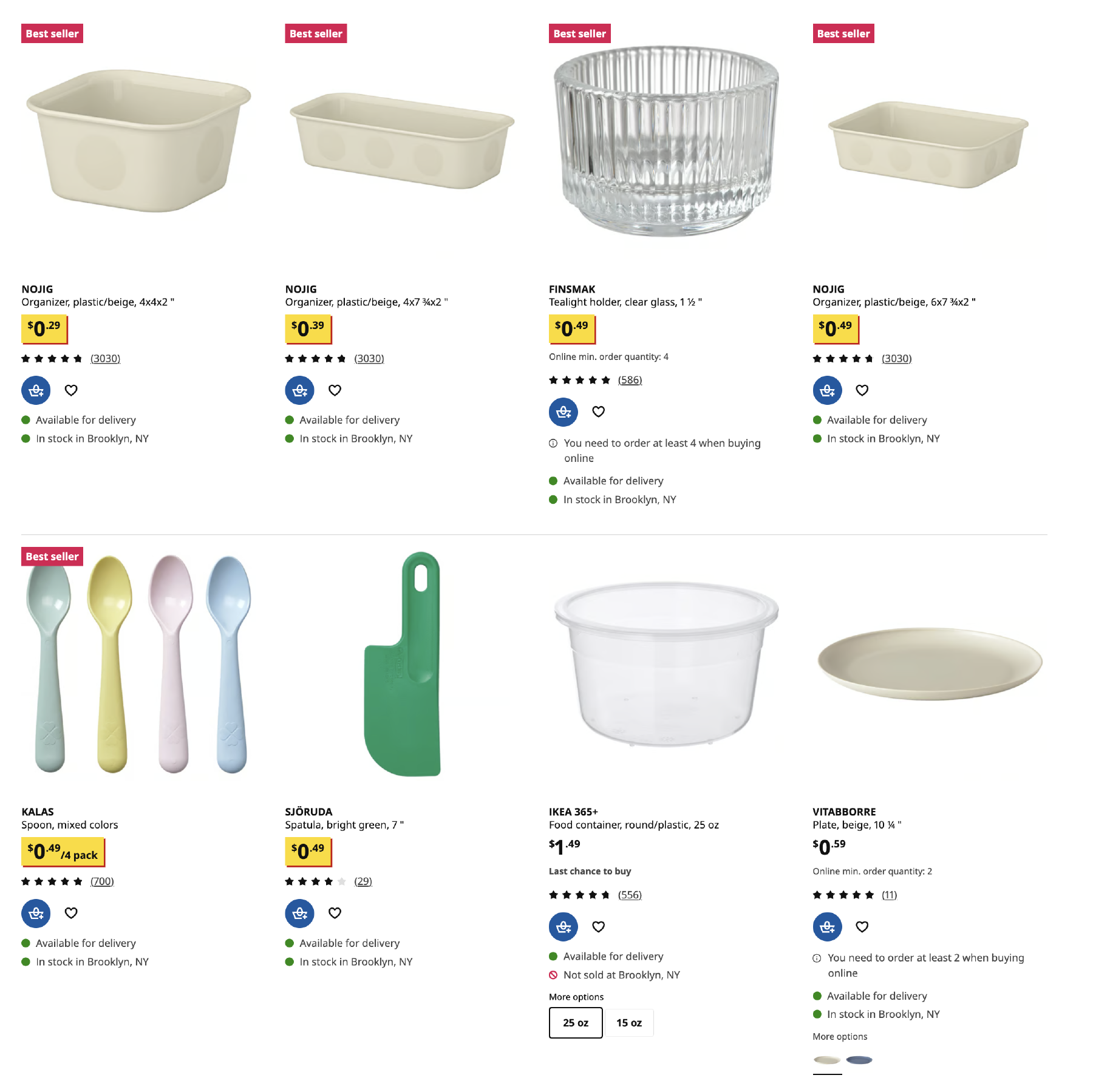 Eight of the cheapest items at IKEA (US) right now.